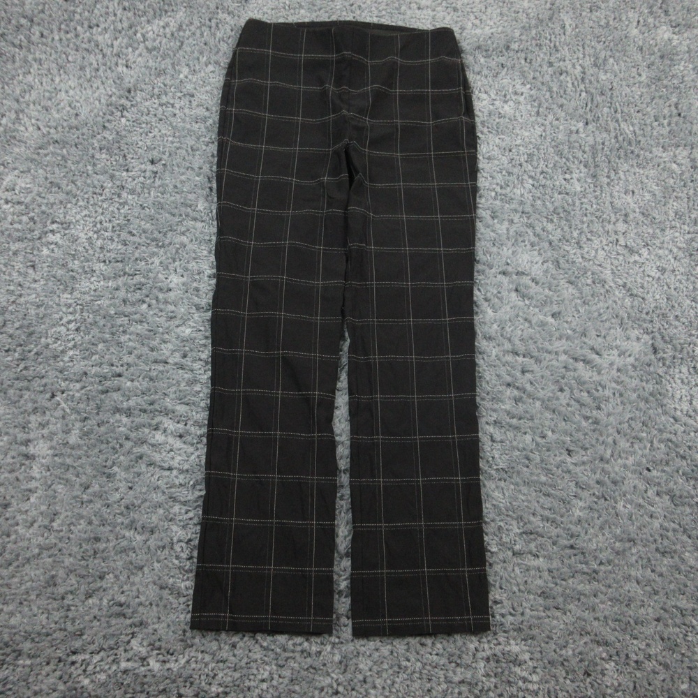 Chicos Pants Womens 1R US Size 8R Black White Windowpane Check Trousers 31x29.5*